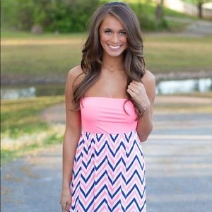 Pink and blue maxi dress from Pink Lily